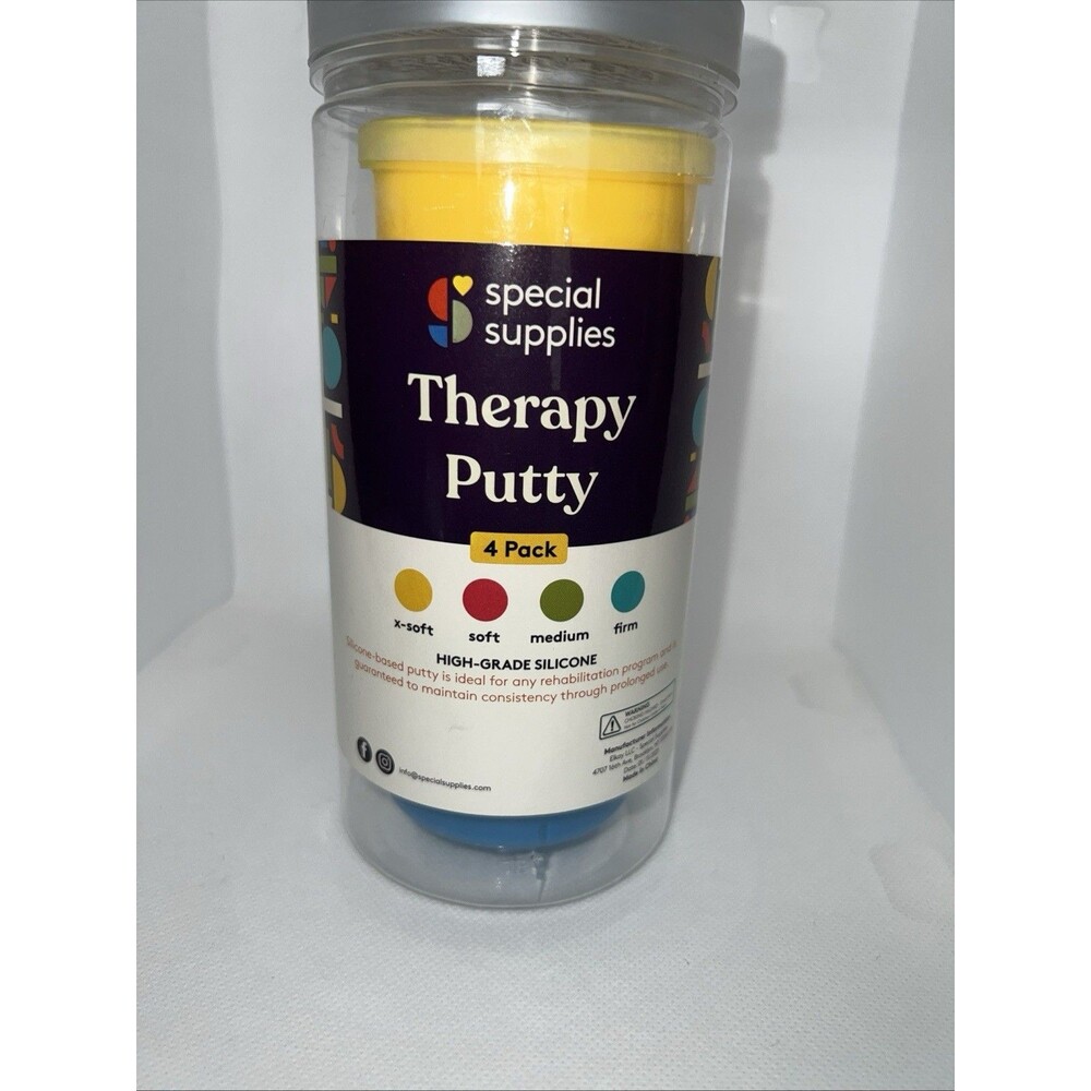 Physical Therapy Putty Set of 4 Resistive Hand Exercise Stress Relief